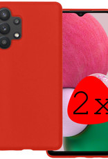 BASEY. Hoes Geschikt voor Samsung A13 4G Hoesje Siliconen Back Cover Case - Hoesje Geschikt voor Samsung Galaxy A13 4G Hoes Cover Hoesje - Rood - 2 Stuks