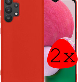 BASEY. Samsung Galaxy A13 4G Hoesje Siliconen - Rood - 2 PACK