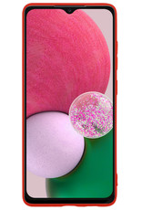 Hoes Geschikt voor Samsung A13 4G Hoesje Siliconen Back Cover Case - Hoesje Geschikt voor Samsung Galaxy A13 4G Hoes Cover Hoesje - Rood - 2 Stuks