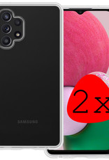 BASEY. Hoes Geschikt voor Samsung A13 4G Hoesje Siliconen Back Cover Case - Hoesje Geschikt voor Samsung Galaxy A13 4G Hoes Cover Hoesje - Transparant - 2 Stuks