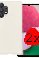 BASEY. Hoes Geschikt voor Samsung A13 4G Hoesje Siliconen Back Cover Case - Hoesje Geschikt voor Samsung Galaxy A13 4G Hoes Cover Hoesje - Wit - 2 Stuks