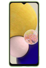 Hoes Geschikt voor Samsung A13 4G Hoesje Cover Siliconen Back Case Hoes - Groen