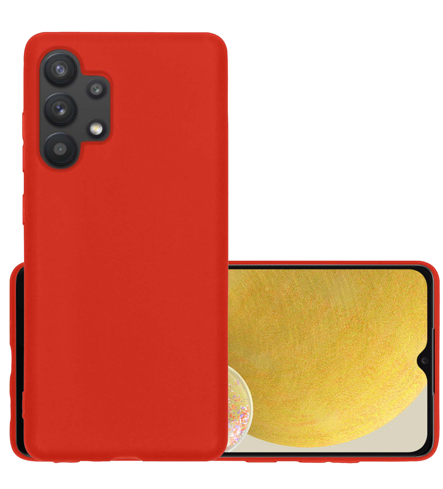 NoXx Hoes Geschikt voor Samsung A13 4G Hoesje Cover Siliconen Back Case Hoes - Rood