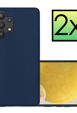 NoXx Hoes Geschikt voor Samsung A13 4G Hoesje Cover Siliconen Back Case Hoes - Donkerblauw - 2x