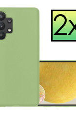 NoXx Hoes Geschikt voor Samsung A13 4G Hoesje Cover Siliconen Back Case Hoes - Groen - 2x