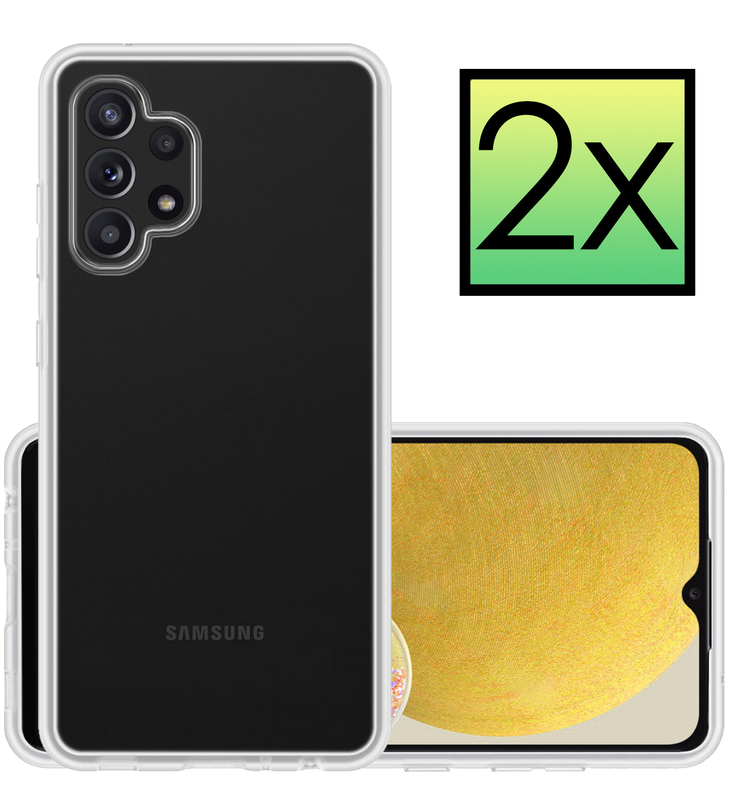 Samsung Galaxy A13 4G Hoesje Back Cover Siliconen Case Hoes - Transparant - 2x