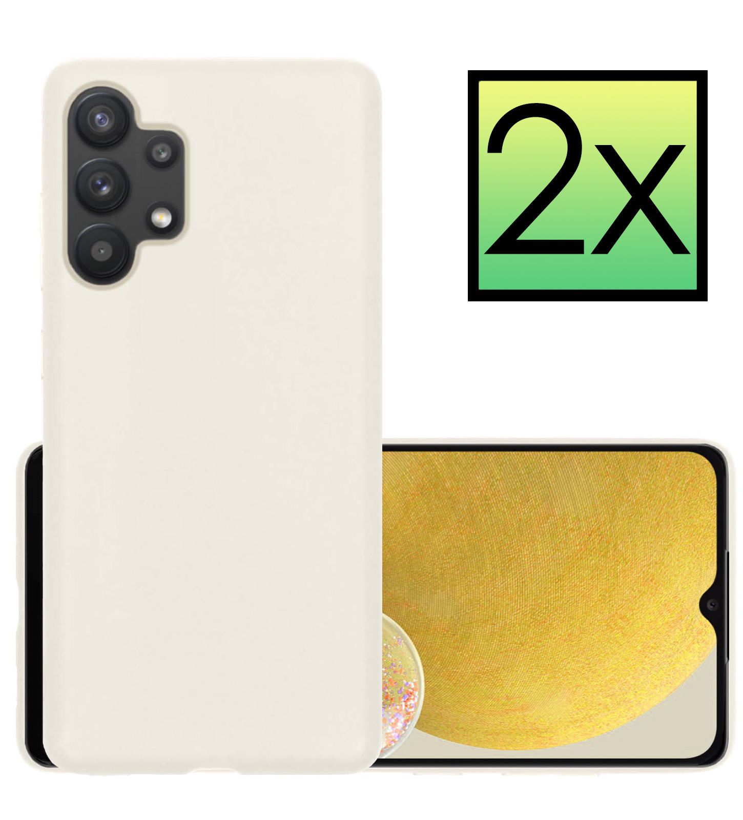 NoXx Hoes Geschikt voor Samsung A13 4G Hoesje Cover Siliconen Back Case Hoes - Wit - 2x