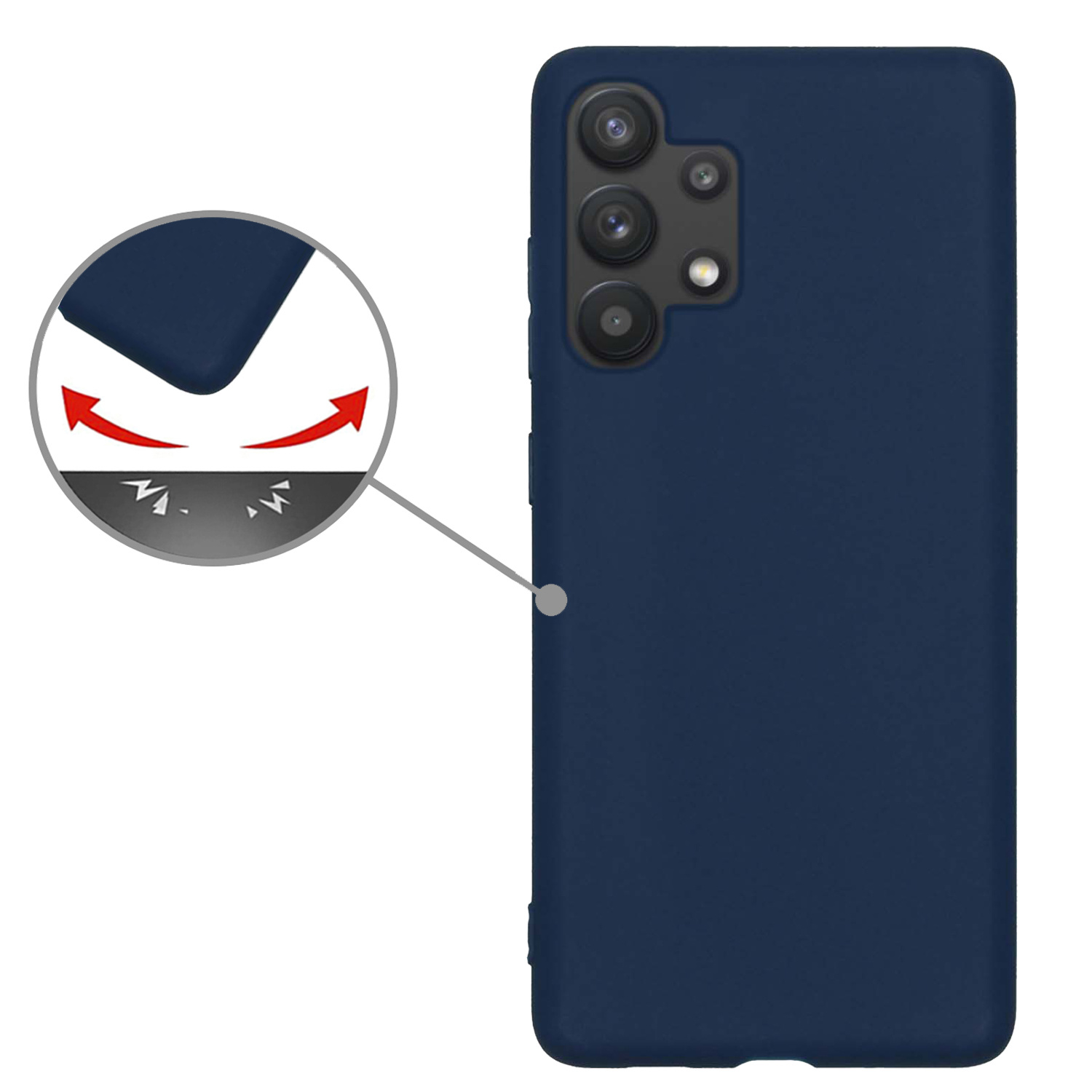 Nomfy Hoesje Geschikt voor Samsung A13 4G Hoesje Siliconen Cover Case - Hoes Geschikt voor Samsung Galaxy A13 4G Hoes Back Case - Donkerblauw