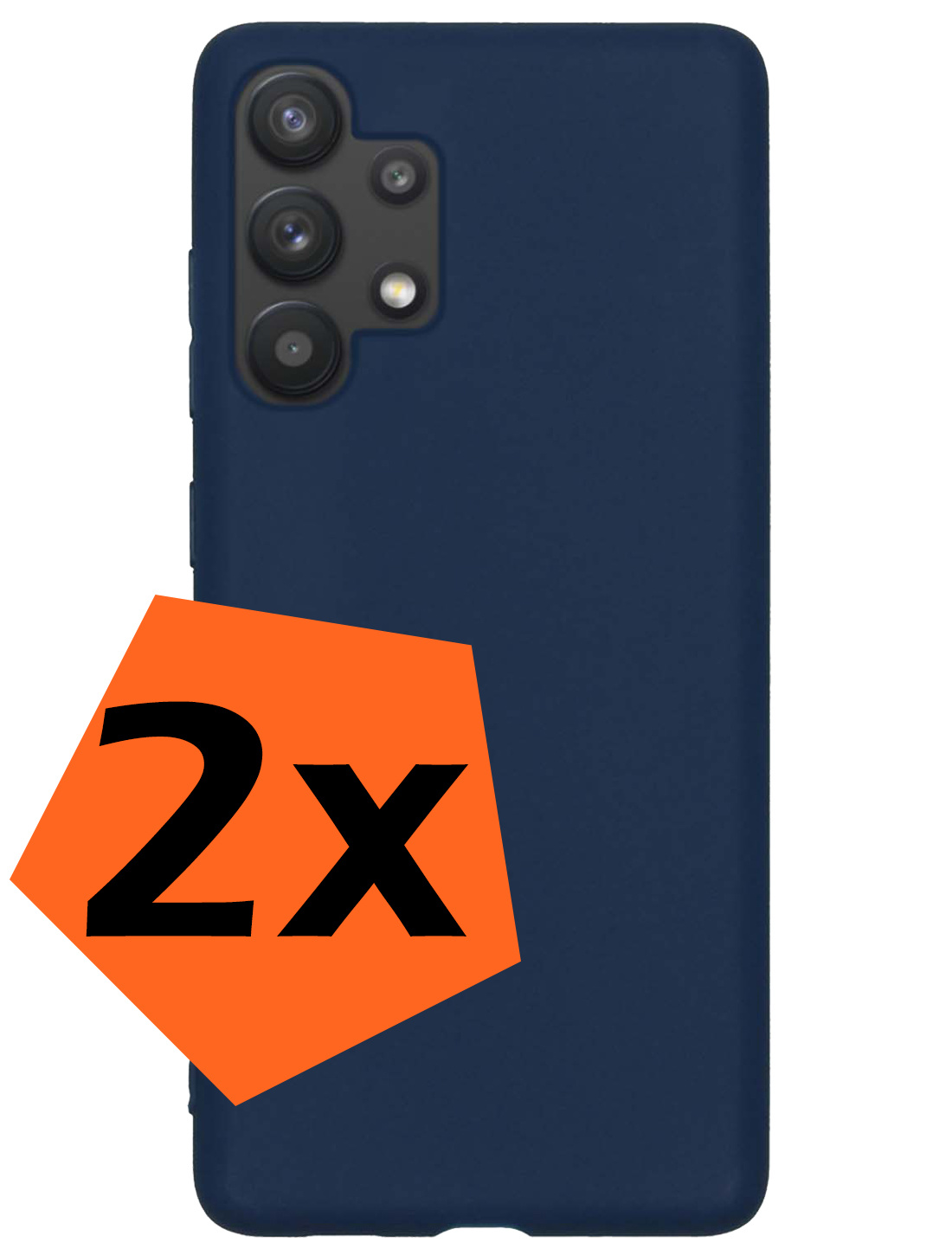 Nomfy Hoesje Geschikt voor Samsung A13 4G Hoesje Siliconen Cover Case - Hoes Geschikt voor Samsung Galaxy A13 4G Hoes Back Case - 2-PACK - Donkerblauw