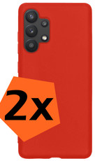Nomfy Hoesje Geschikt voor Samsung A13 4G Hoesje Siliconen Cover Case - Hoes Geschikt voor Samsung Galaxy A13 4G Hoes Back Case - 2-PACK - Rood