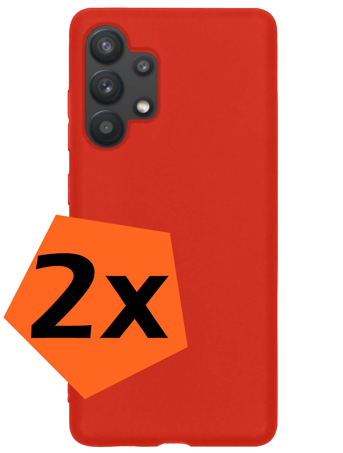 Nomfy Hoesje Geschikt voor Samsung A13 4G Hoesje Siliconen Cover Case - Hoes Geschikt voor Samsung Galaxy A13 4G Hoes Back Case - 2-PACK - Rood