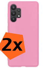 Nomfy Hoesje Geschikt voor Samsung A13 4G Hoesje Siliconen Cover Case - Hoes Geschikt voor Samsung Galaxy A13 4G Hoes Back Case - 2-PACK - Lichtroze