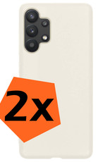 Nomfy Hoesje Geschikt voor Samsung A13 4G Hoesje Siliconen Cover Case - Hoes Geschikt voor Samsung Galaxy A13 4G Hoes Back Case - 2-PACK - Wit