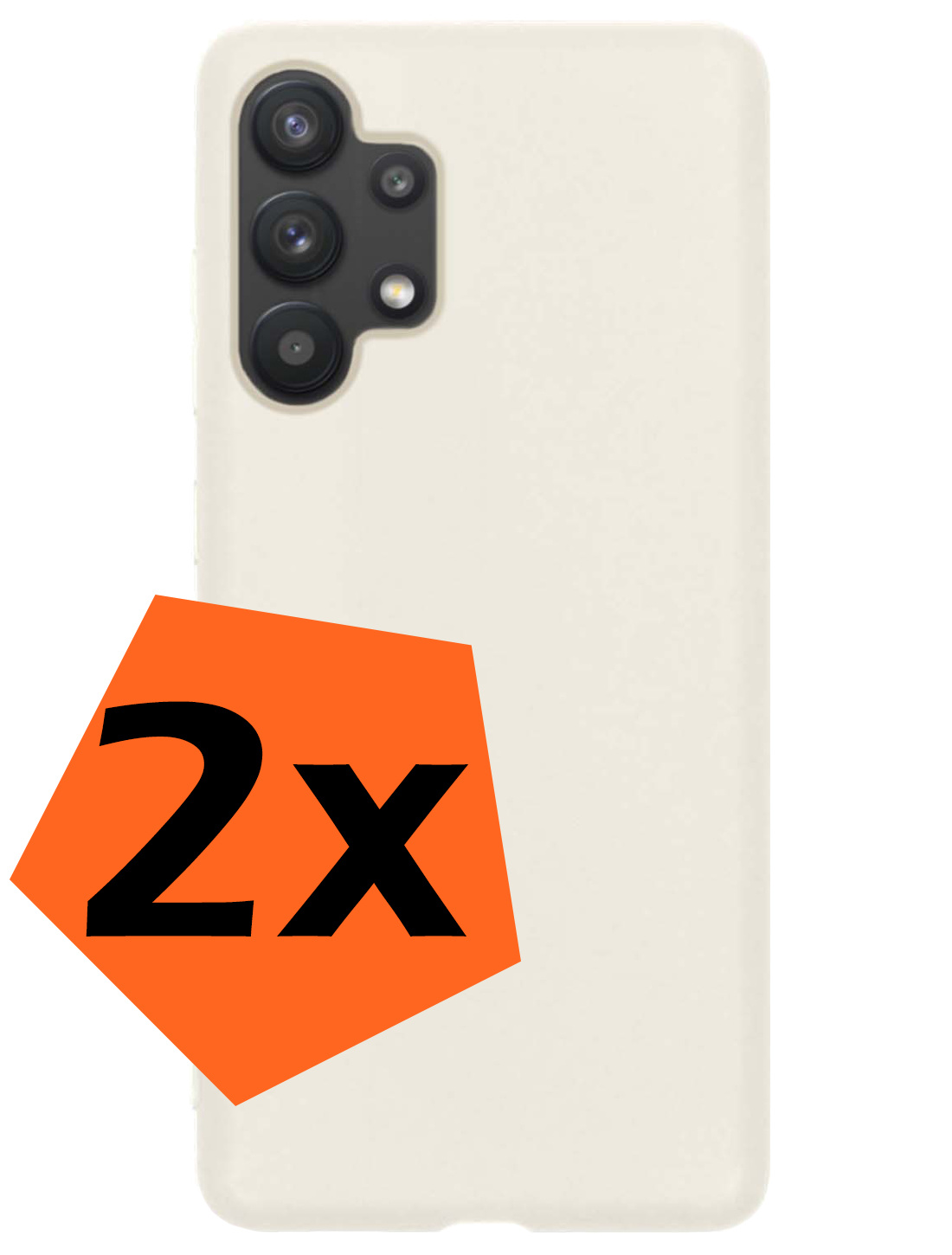 Nomfy Hoesje Geschikt voor Samsung A13 4G Hoesje Siliconen Cover Case - Hoes Geschikt voor Samsung Galaxy A13 4G Hoes Back Case - 2-PACK - Wit