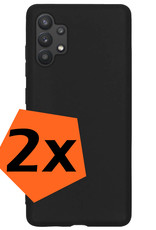 Nomfy Hoesje Geschikt voor Samsung A13 4G Hoesje Siliconen Cover Case - Hoes Geschikt voor Samsung Galaxy A13 4G Hoes Back Case - 2-PACK - Zwart