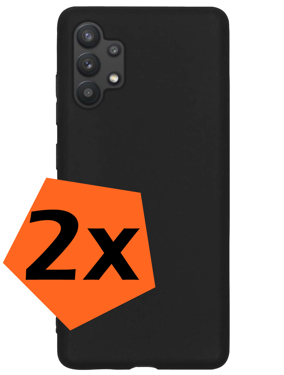 Nomfy Hoesje Geschikt voor Samsung A13 4G Hoesje Siliconen Cover Case - Hoes Geschikt voor Samsung Galaxy A13 4G Hoes Back Case - 2-PACK - Zwart