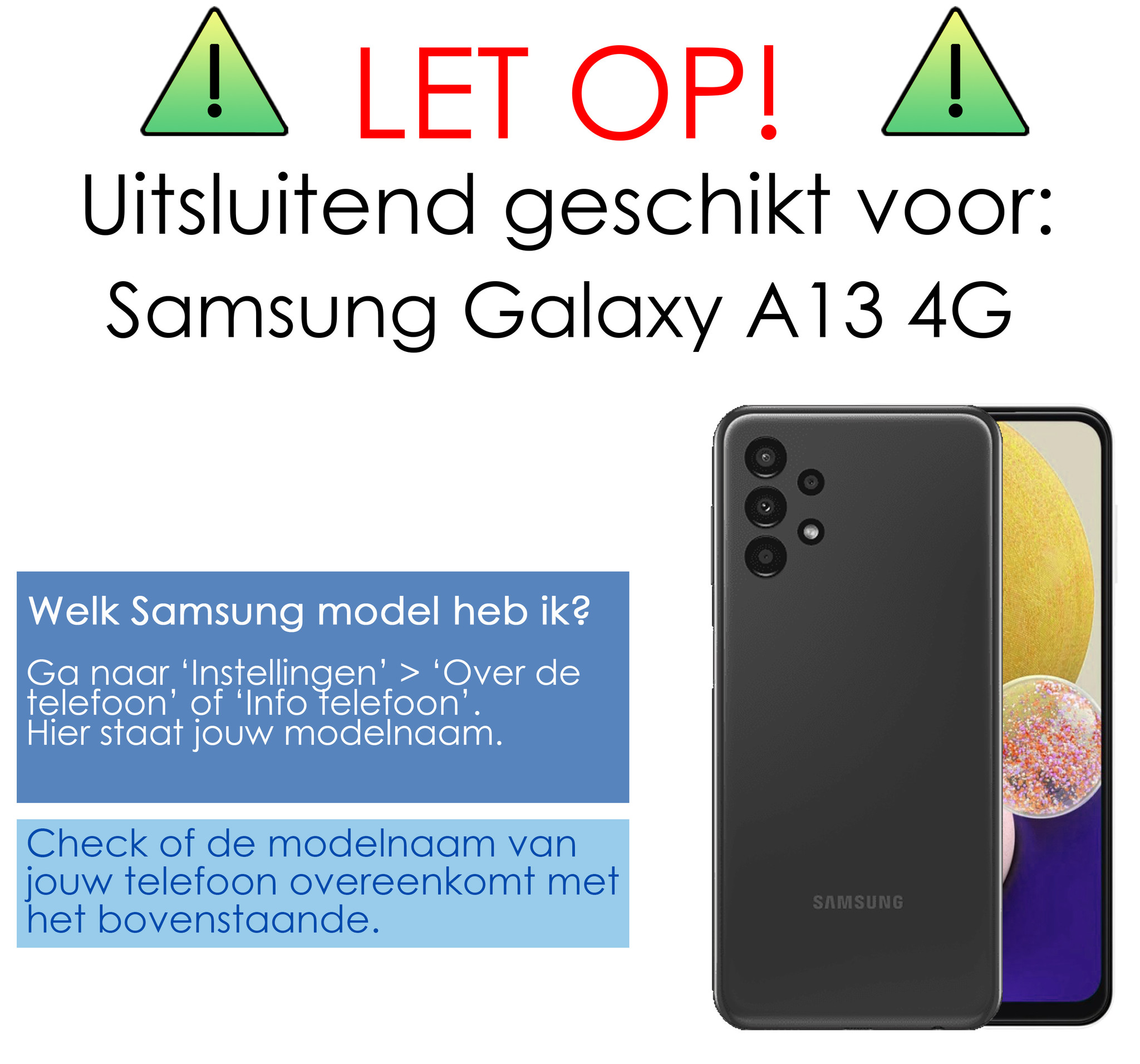 NoXx Hoes Geschikt voor Samsung A13 4G Hoesje Siliconen Cover Shock Proof Back Case Shockproof Hoes Met Screenprotector - Transparant