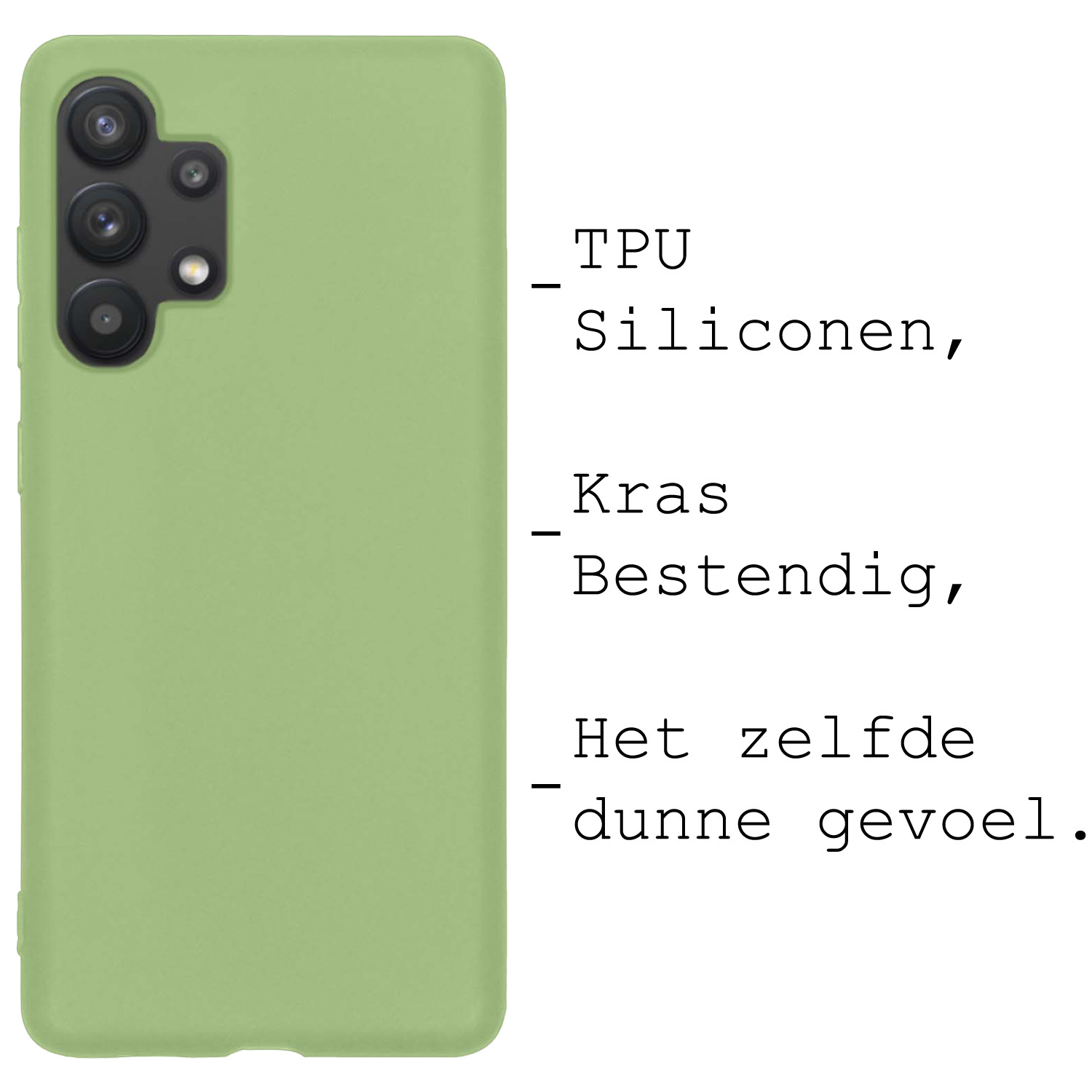 BASEY. Hoes Geschikt voor Samsung A13 4G Hoesje Siliconen Back Cover Case Met Screenprotector - Hoesje Geschikt voor Samsung Galaxy A13 4G Hoes Cover Hoesje - Groen