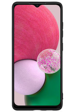 BASEY. Hoes Geschikt voor Samsung A13 4G Hoesje Siliconen Back Cover Case Met Screenprotector - Hoesje Geschikt voor Samsung Galaxy A13 4G Hoes Cover Hoesje - Zwart