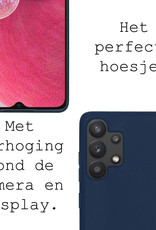 BASEY. Hoes Geschikt voor Samsung A13 4G Hoesje Siliconen Back Cover Case Met 2x Screenprotector - Hoesje Geschikt voor Samsung Galaxy A13 4G Hoes Cover Hoesje - Donkerblauw