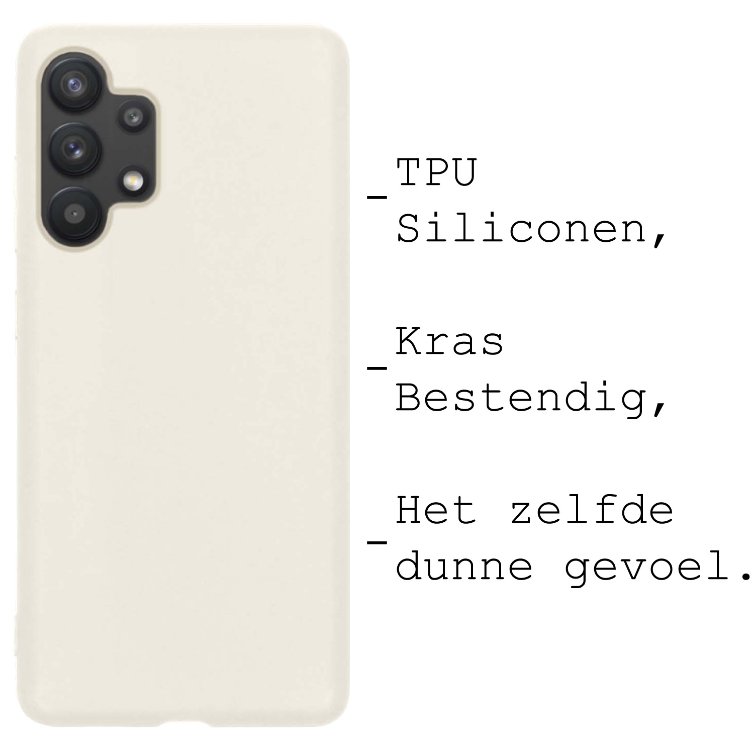 BASEY. Hoes Geschikt voor Samsung A13 4G Hoesje Siliconen Back Cover Case Met 2x Screenprotector - Hoesje Geschikt voor Samsung Galaxy A13 4G Hoes Cover Hoesje - Wit