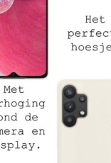 BASEY. Hoes Geschikt voor Samsung A13 4G Hoesje Siliconen Back Cover Case Met 2x Screenprotector - Hoesje Geschikt voor Samsung Galaxy A13 4G Hoes Cover Hoesje - Wit