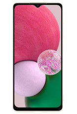 Samsung Galaxy A13 4G Hoesje Siliconen Met 2x Screenprotector - Samsung Galaxy A13 4G Case Hoes Met 2x Screenprotector - Wit