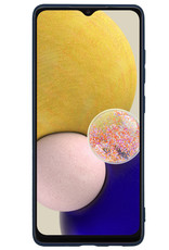 NoXx Hoes Geschikt voor Samsung A13 4G Hoesje Cover Siliconen Back Case Hoes Met Screenprotector - Donkerblauw