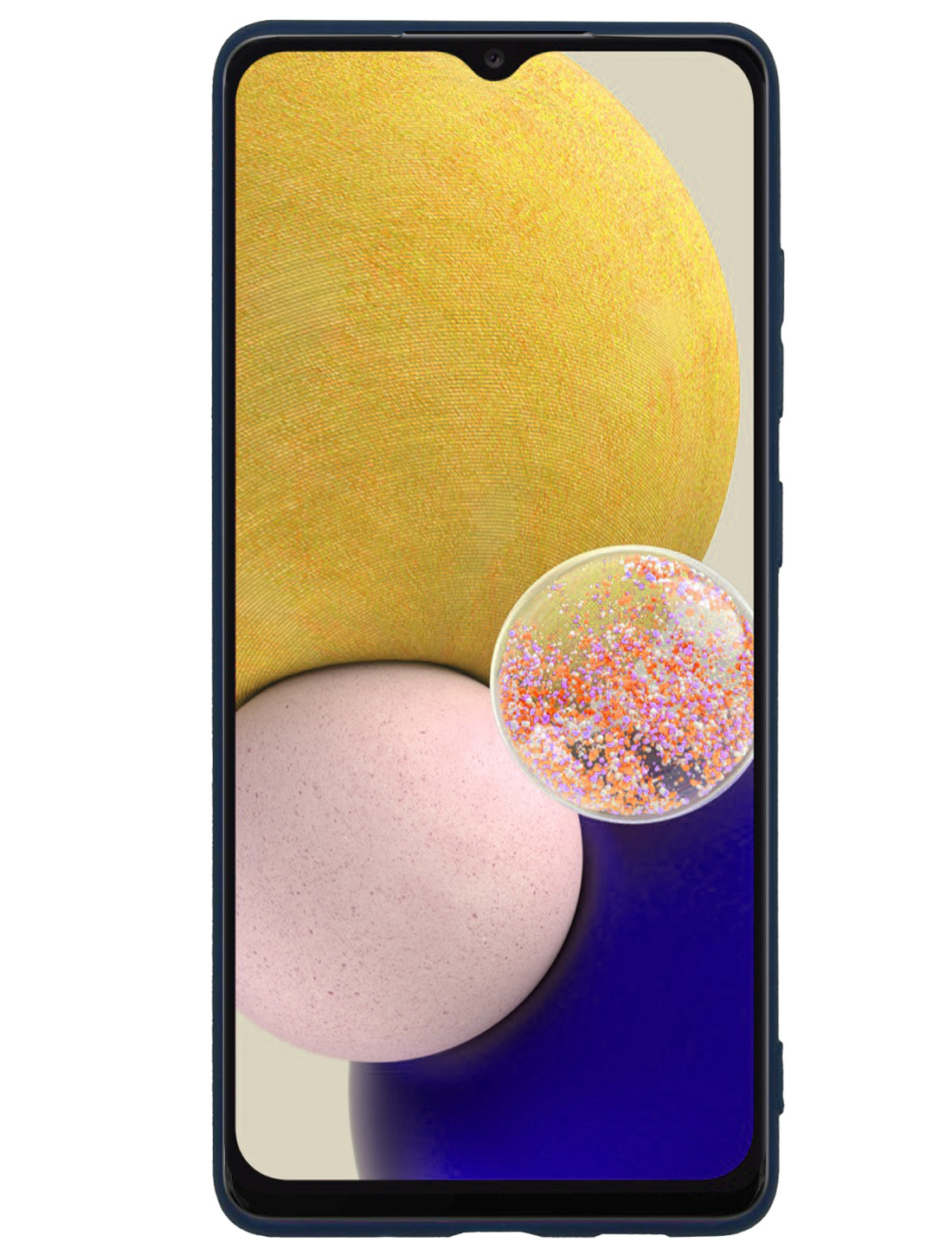 NoXx Hoes Geschikt voor Samsung A13 4G Hoesje Cover Siliconen Back Case Hoes Met Screenprotector - Donkerblauw