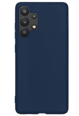 NoXx Hoes Geschikt voor Samsung A13 4G Hoesje Cover Siliconen Back Case Hoes Met Screenprotector - Donkerblauw
