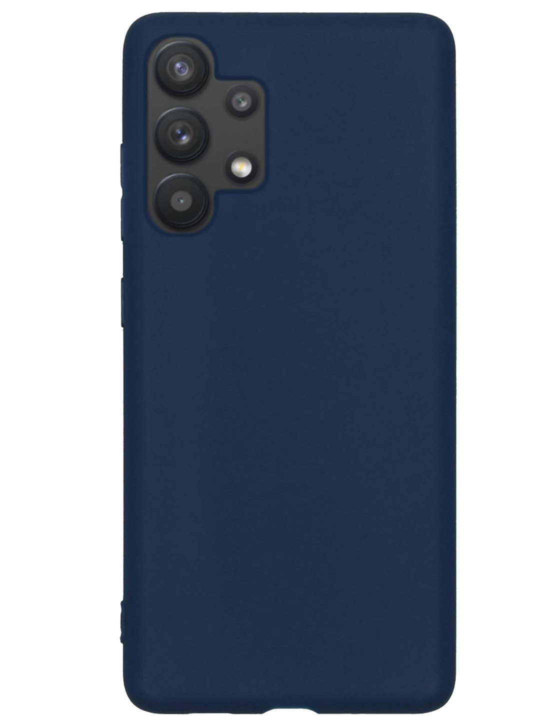 NoXx Hoes Geschikt voor Samsung A13 4G Hoesje Cover Siliconen Back Case Hoes Met Screenprotector - Donkerblauw