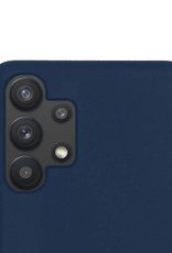 NoXx Hoes Geschikt voor Samsung A13 4G Hoesje Cover Siliconen Back Case Hoes Met Screenprotector - Donkerblauw