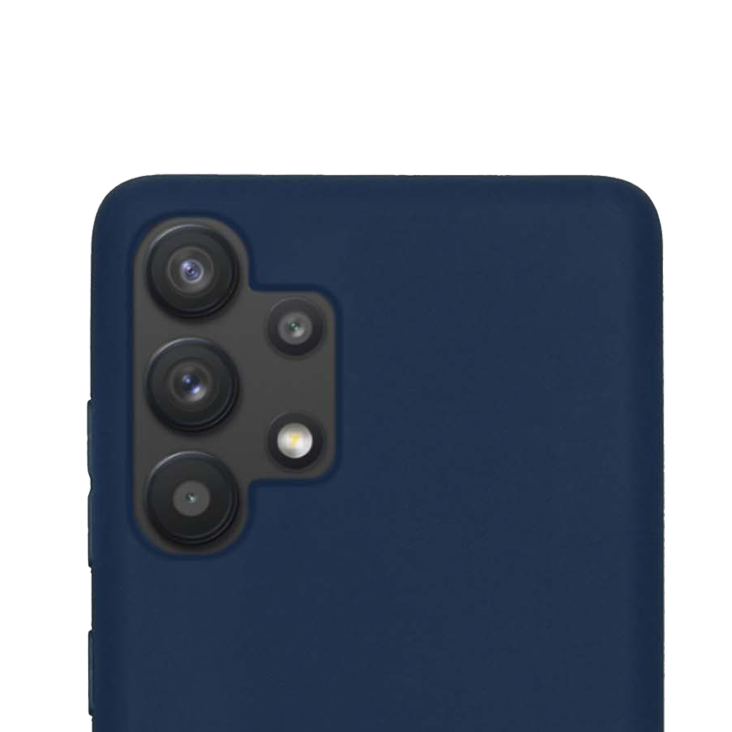 NoXx Hoes Geschikt voor Samsung A13 4G Hoesje Cover Siliconen Back Case Hoes Met Screenprotector - Donkerblauw