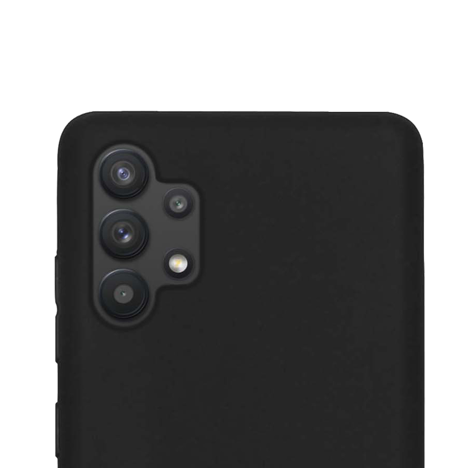 Samsung Galaxy A13 4G Hoesje Back Cover Siliconen Case Hoes Met Screenprotector - Zwart