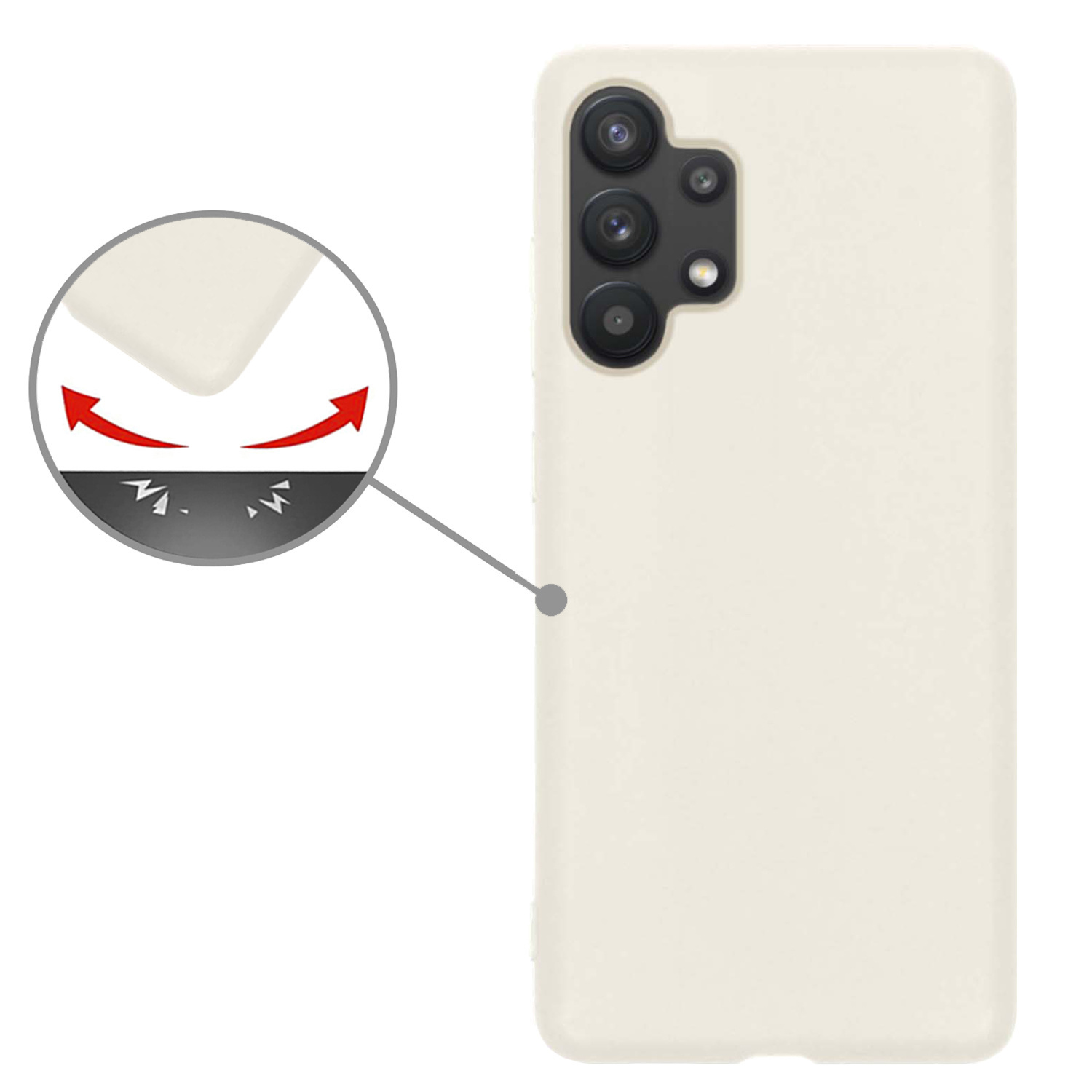 Nomfy Hoesje Geschikt voor Samsung A13 4G Hoesje Siliconen Cover Case Met Screenprotector - Hoes Geschikt voor Samsung Galaxy A13 4G Hoes Back Case - Wit