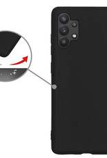 Nomfy Hoesje Geschikt voor Samsung A13 4G Hoesje Siliconen Cover Case Met Screenprotector - Hoes Geschikt voor Samsung Galaxy A13 4G Hoes Back Case - Zwart