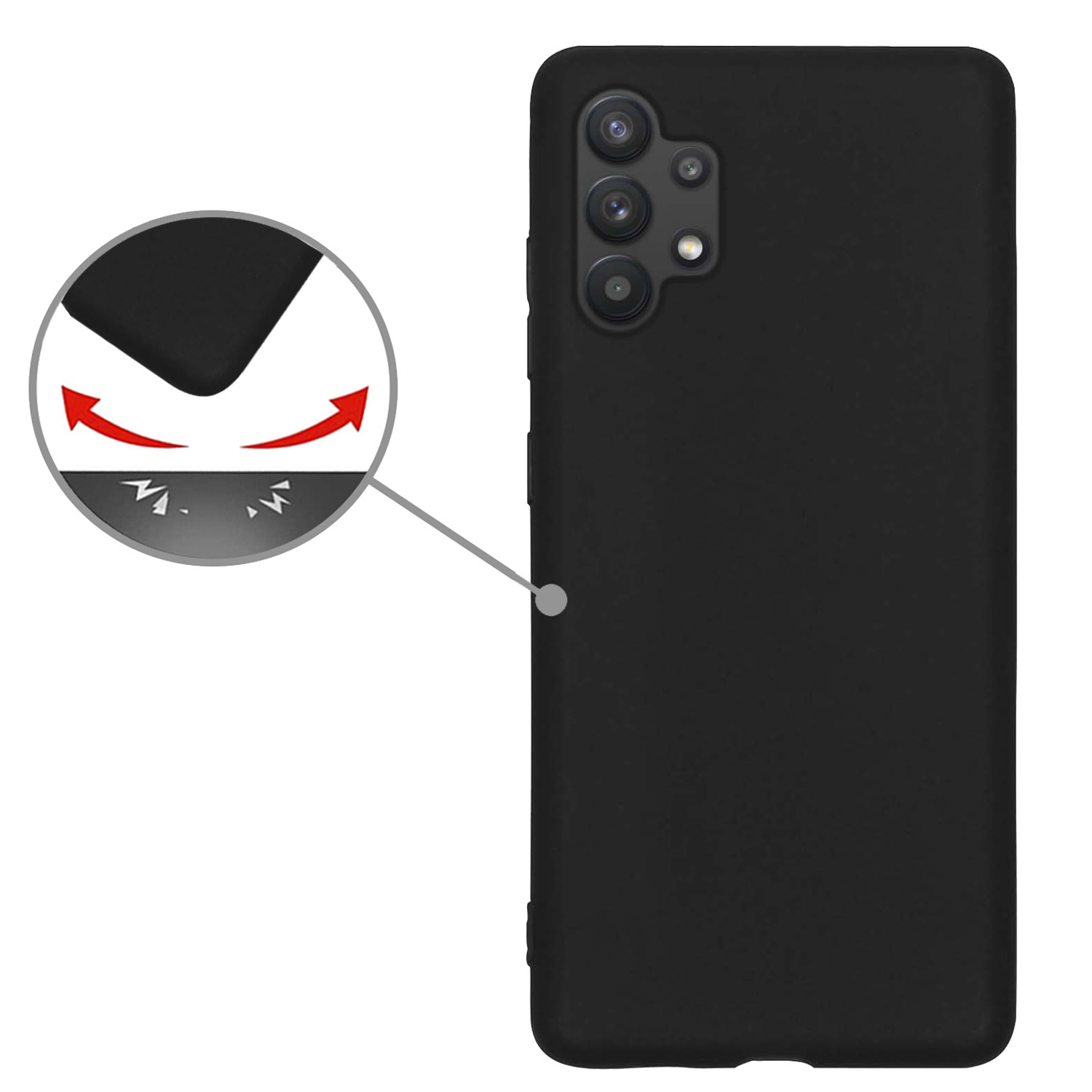 Nomfy Hoesje Geschikt voor Samsung A13 4G Hoesje Siliconen Cover Case Met Screenprotector - Hoes Geschikt voor Samsung Galaxy A13 4G Hoes Back Case - Zwart