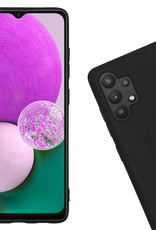 Nomfy Hoesje Geschikt voor Samsung A13 4G Hoesje Siliconen Cover Case Met Screenprotector - Hoes Geschikt voor Samsung Galaxy A13 4G Hoes Back Case - Zwart