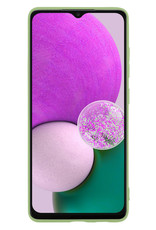 Nomfy Hoesje Geschikt voor Samsung A13 4G Hoesje Siliconen Cover Case Met 2x Screenprotector - Hoes Geschikt voor Samsung Galaxy A13 4G Hoes Back Case - Groen