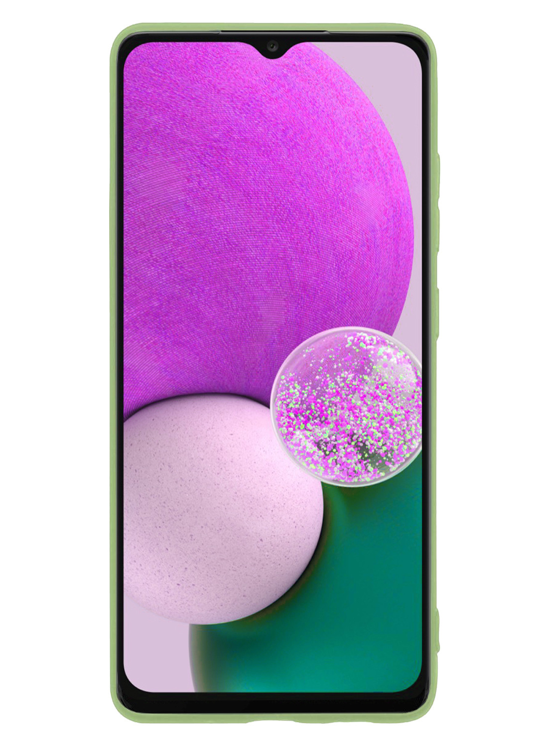 Nomfy Hoesje Geschikt voor Samsung A13 4G Hoesje Siliconen Cover Case Met 2x Screenprotector - Hoes Geschikt voor Samsung Galaxy A13 4G Hoes Back Case - Groen