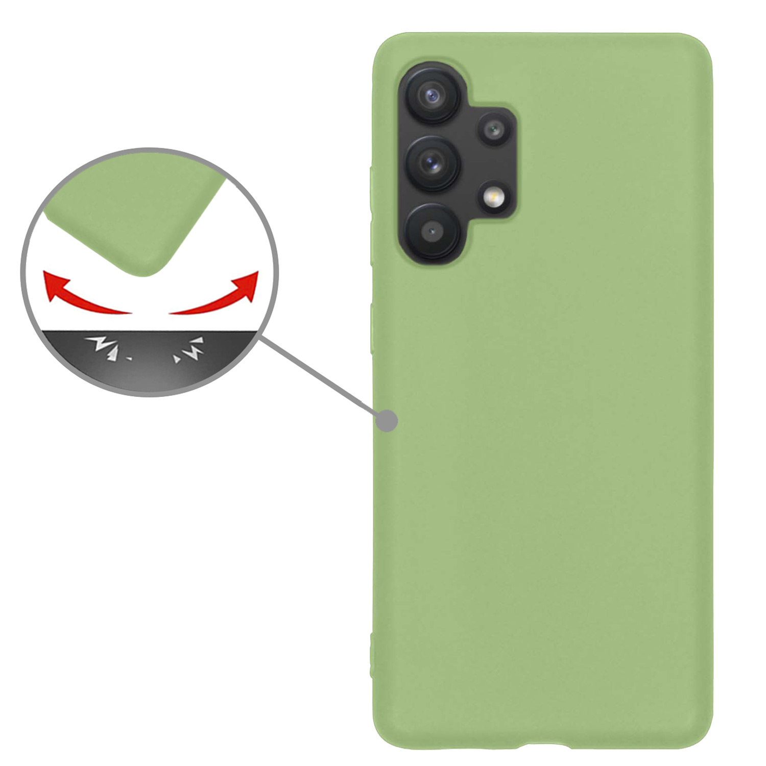 Nomfy Hoesje Geschikt voor Samsung A13 4G Hoesje Siliconen Cover Case Met 2x Screenprotector - Hoes Geschikt voor Samsung Galaxy A13 4G Hoes Back Case - Groen