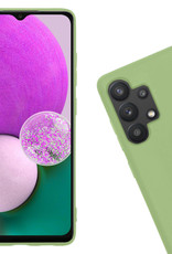 Nomfy Hoesje Geschikt voor Samsung A13 4G Hoesje Siliconen Cover Case Met 2x Screenprotector - Hoes Geschikt voor Samsung Galaxy A13 4G Hoes Back Case - Groen