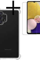 NoXx Hoes Geschikt voor Samsung A13 4G Hoesje Siliconen Cover Shock Proof Back Case Shockproof Hoes Met Screenprotector - Transparant