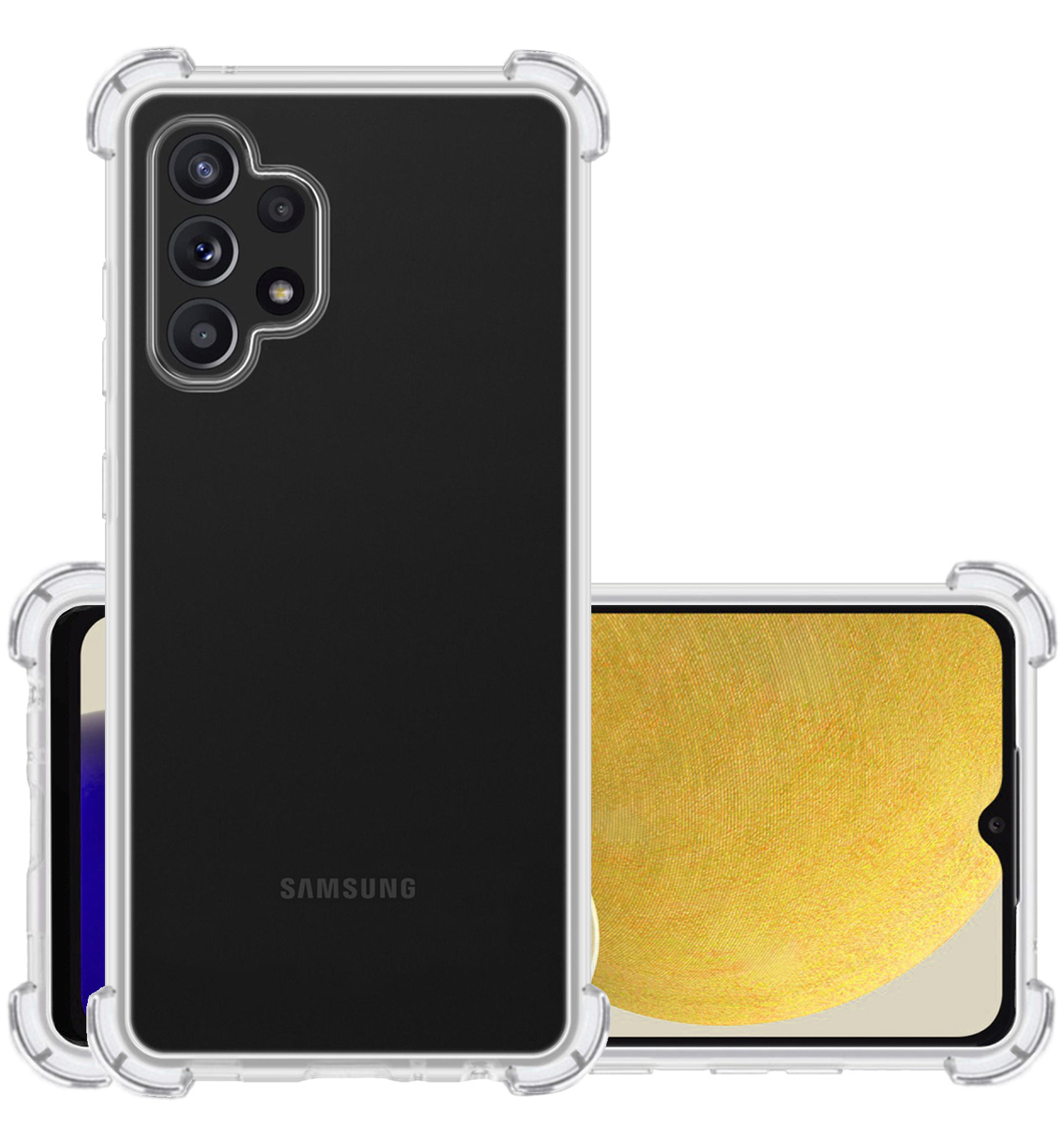 NoXx Hoes Geschikt voor Samsung A13 4G Hoesje Siliconen Cover Shock Proof Back Case Shockproof Hoes - Transparant