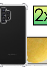 NoXx Hoes Geschikt voor Samsung A13 4G Hoesje Siliconen Cover Shock Proof Back Case Shockproof Hoes - Transparant - 2x