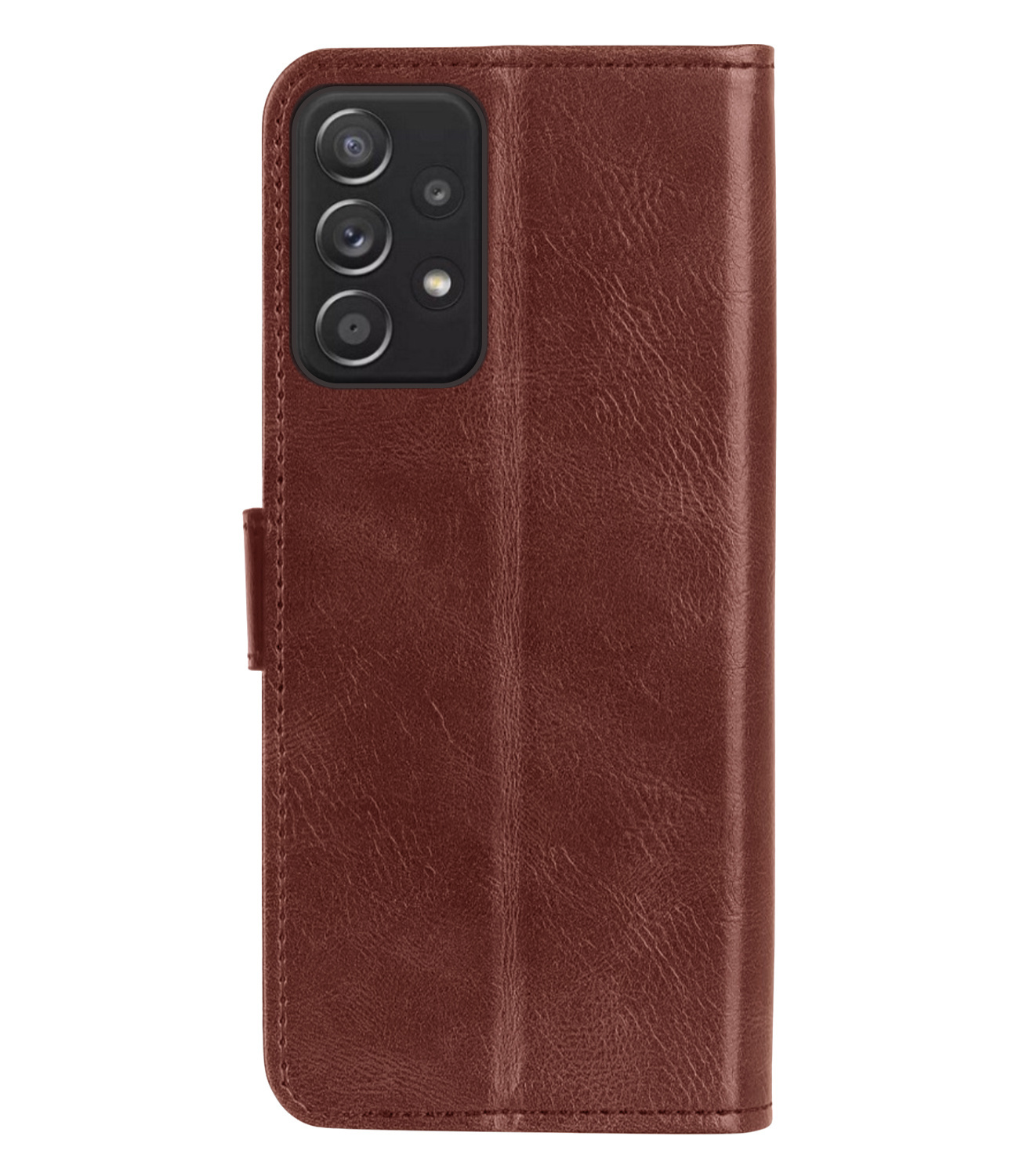 BASEY. Hoes Geschikt voor Samsung A13 4G Hoesje Bookcase Hoes Flip Case Book Cover Met Screenprotector - Hoesje Geschikt voor Samsung Galaxy A13 4G Hoes Book Case Hoesje - Bruin