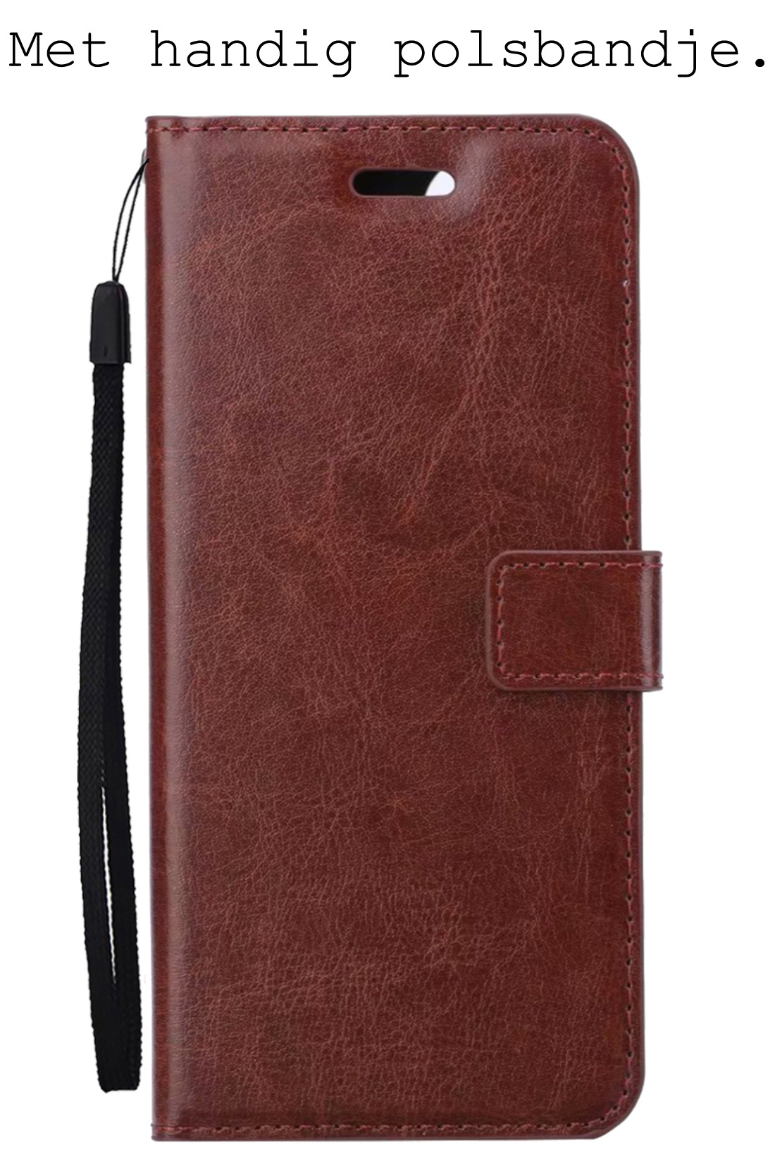BASEY. Hoes Geschikt voor Samsung A13 4G Hoesje Bookcase Hoes Flip Case Book Cover Met Screenprotector - Hoesje Geschikt voor Samsung Galaxy A13 4G Hoes Book Case Hoesje - Bruin