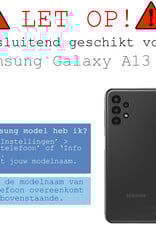 BASEY. Hoes Geschikt voor Samsung A13 4G Hoesje Bookcase Hoes Flip Case Book Cover Met Screenprotector - Hoesje Geschikt voor Samsung Galaxy A13 4G Hoes Book Case Hoesje - Lichtroze