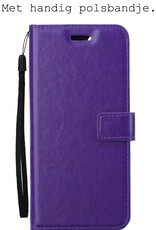 BASEY. Hoes Geschikt voor Samsung A13 4G Hoesje Bookcase Hoes Flip Case Book Cover Met Screenprotector - Hoesje Geschikt voor Samsung Galaxy A13 4G Hoes Book Case Hoesje - Paars