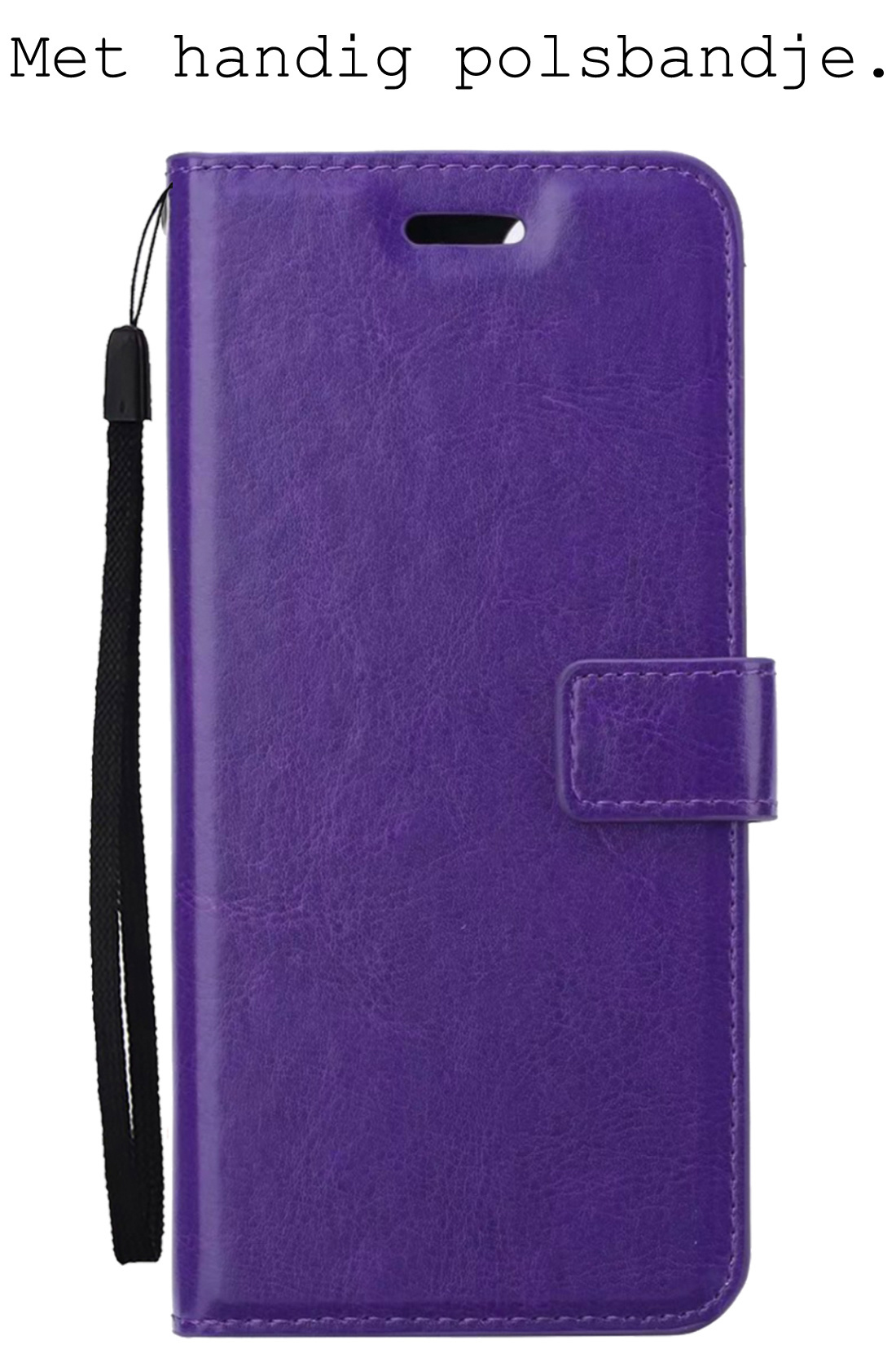 BASEY. Hoes Geschikt voor Samsung A13 4G Hoesje Bookcase Hoes Flip Case Book Cover Met Screenprotector - Hoesje Geschikt voor Samsung Galaxy A13 4G Hoes Book Case Hoesje - Paars